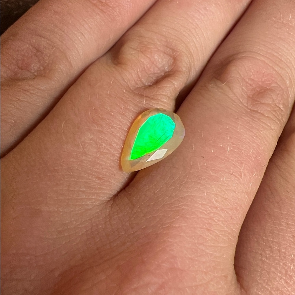Gorgeous Full Top Flashing Fire Opal Teardrop Ethiopian Loose Gemstone